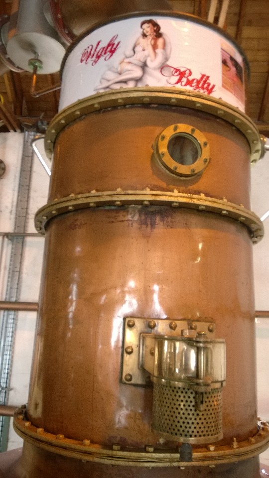 The still used for The Botanist lacks the elegance of the whisky stills and is affectionately known as "Ugly Betty". Core ingredients are distilled in the main chamber while delicate foraged botanicals are infused in a casket above the main chamber